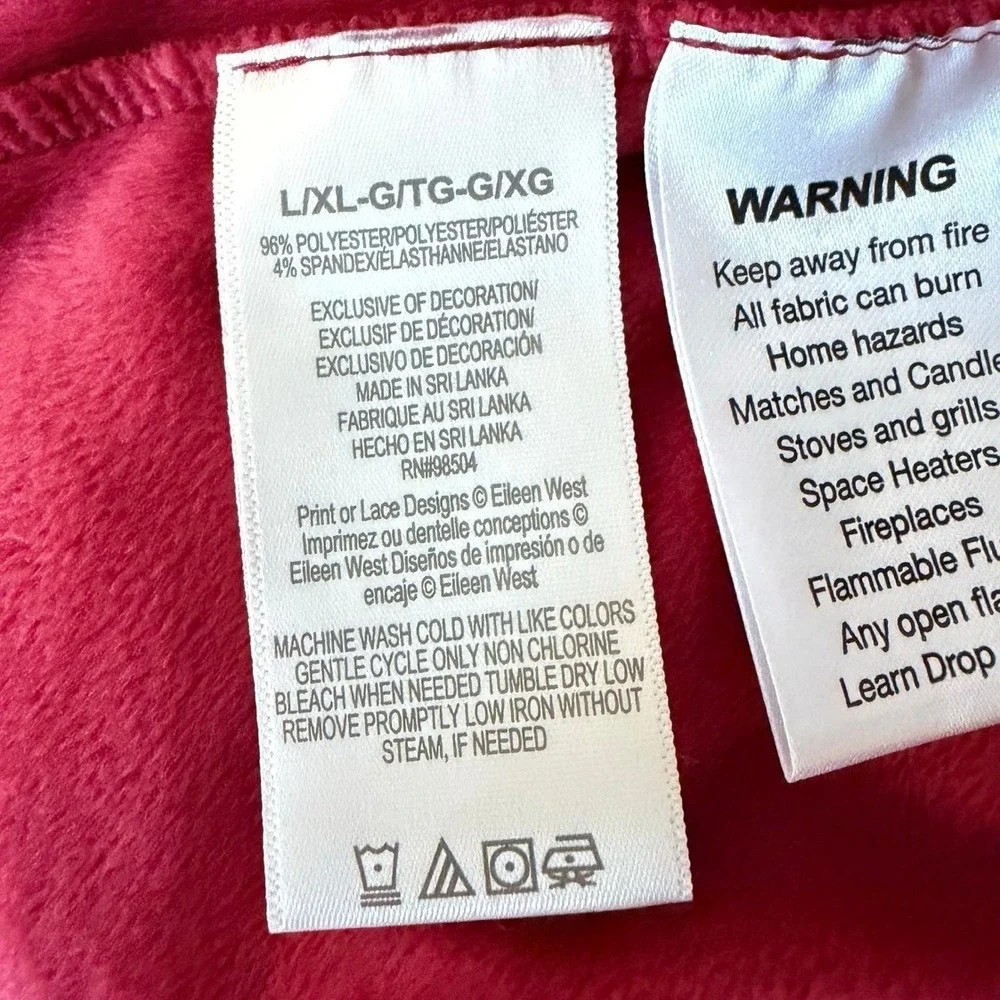 Eileen West Lux Velour Long Zip Robe Womens L/XL Housecoat Loungewear Cozy Soft - Picture 9 of 10